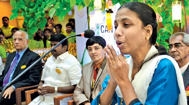 R. Devanayali, who received both lungs and a heart after her organs failed expresses her gratitude to her donors on Friday. (Photo: DC)