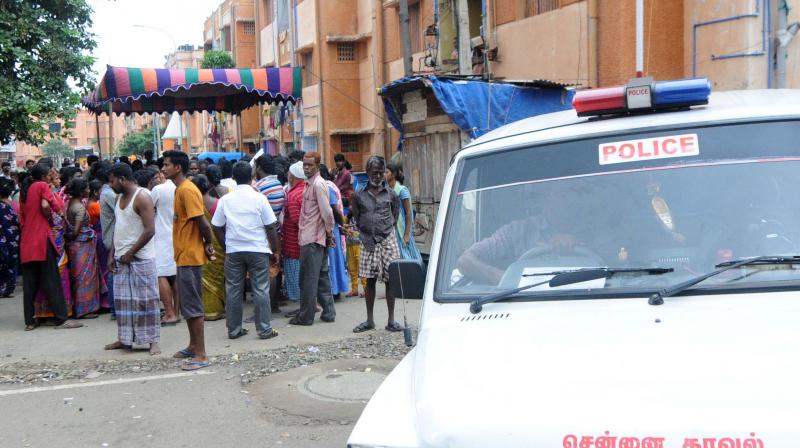 A scene of mourning on October 30 at at Kannagi Nagar where three people were killed in group clash over  territorial dispute over selling ganja. (Photo: DC)