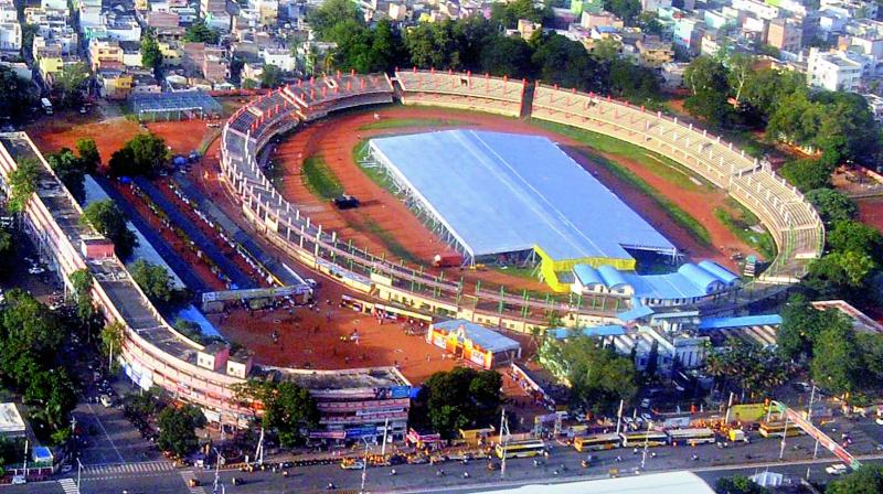 A view of the IGMC stadium in Vijayawada.