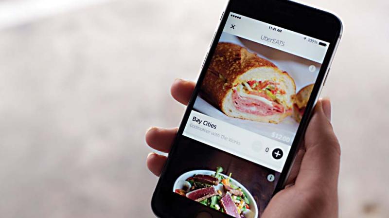Using the new Uber app, all the customer needs to do is order his choice of food from a restaurant, and a driver will pick it up and delivers it to his doorstep.
