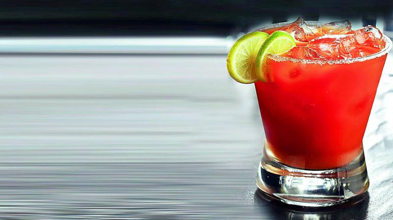 The drink is originally made with lemon juice, gin, cherry brandy, pineapple juice and a dash of bitters.