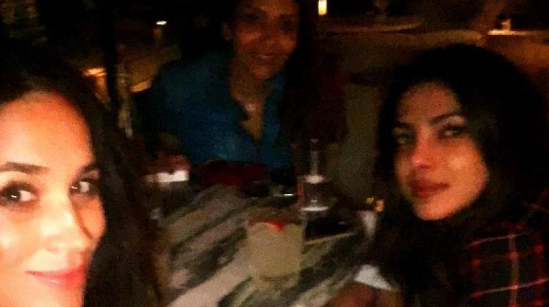 Meghan Markle, Priyanka Chopra and Mubina Rattonsey (Pic courtesy: Instagram/ priyankachopra).