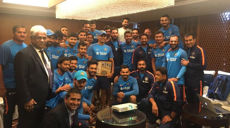 Captain Cool is 4-Star: Dhoni gets unique memento from Team India