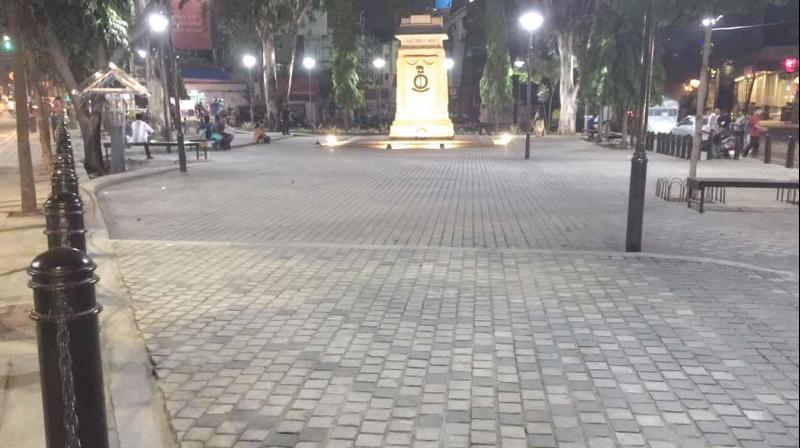 The upgraded War Memorial on Brigade Road in Bengaluru.