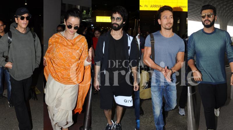 Airport look: Shah Rukh, Kangana, Tiger, Shahid and others fly in style
