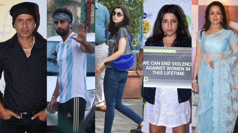 In Photos: Ranbir Kapoor, Alia Bhatt, Zoya Akhtar, Hema Malini snapped