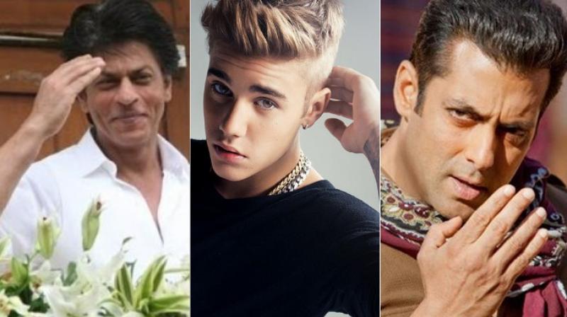 Shah Rukh Khan, Justin Bieber and Salman Khan.