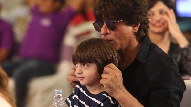 Shah Rukh Khan with son AbRam. (Pics: official website of KKR)