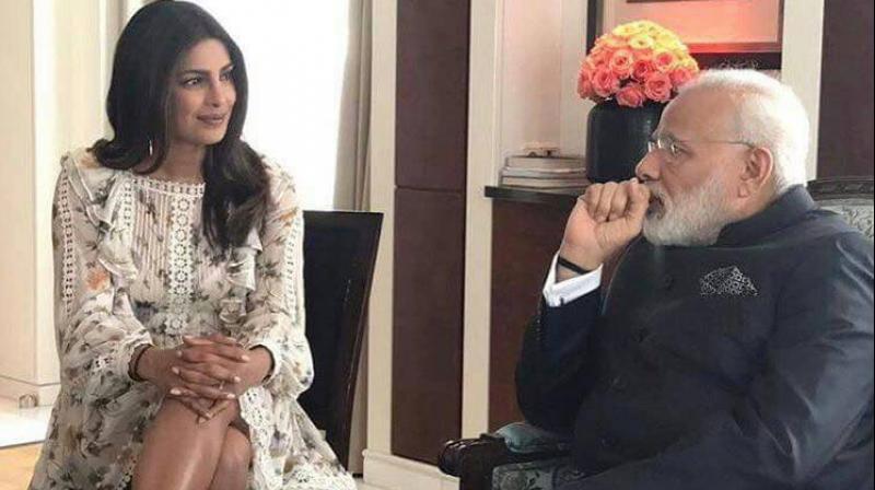 Priyanka Chopra in a conversation with Prime Minister Narendra Modi. (Pic: Instagram/priyankachopra)