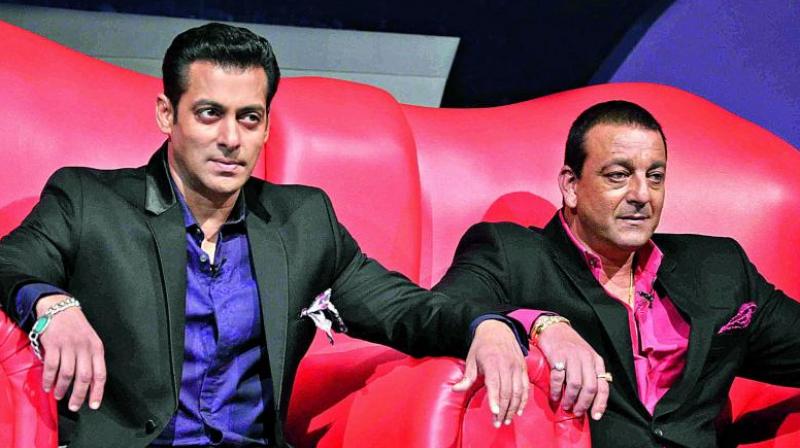 Salman Khan with Sanjay Dutt.