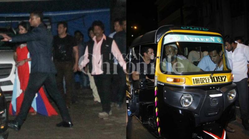 Salman Khan meets Katrina Kaif and heads in an auto back home. (Photo: Viral Bhayani)