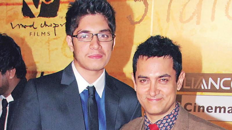 Junaid with his father Aamir Khan.
