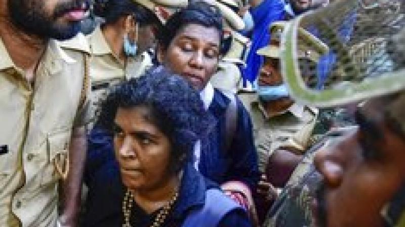 Bindu Ammini, 40, a law lecturer at Keralas Kannur University and Kanakadurga, 39, a civil servant, said they were determined to enter despite threats of violence.(Photo: File | PTI)