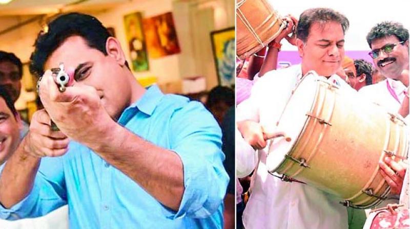 After the victory of the TRS in Telangana, these photos of K.T. Rama Rao were trending on social media.