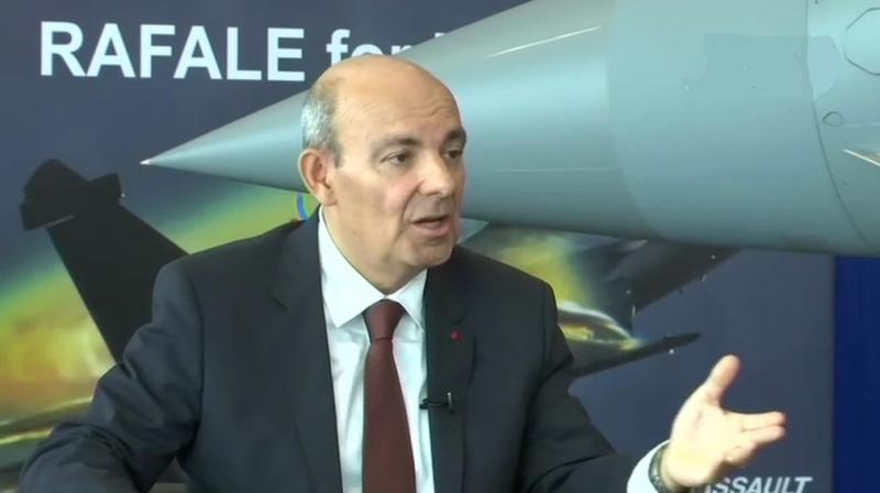 Dassault Aviation Chief Executive Officer Eric Trappier emphasised that the deal was clean and IAF was happy with it. (Photo: Twitter | ANI)