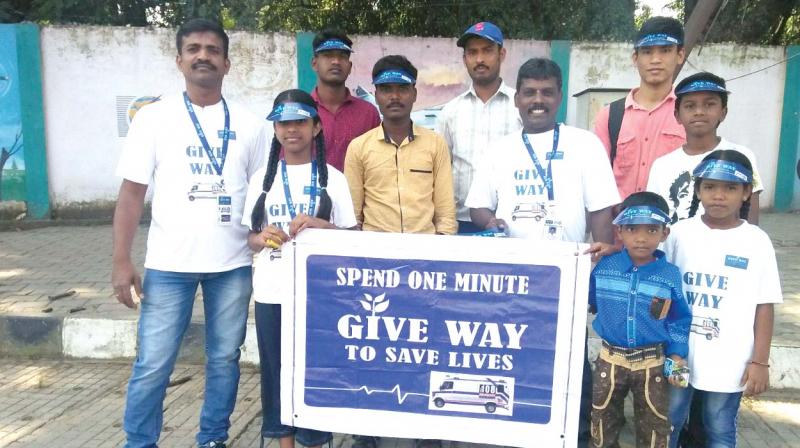 Volunteers of Makeway foundation taking part in a campaign conducted recently at Byappanahalli.