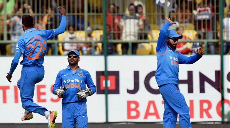 We just have 8 games before Champions Trophy. So we would like to see how he reacts under different conditions and situations,  said MS Dhoni as he praised Hardik Pandya. (Photo: PTI)