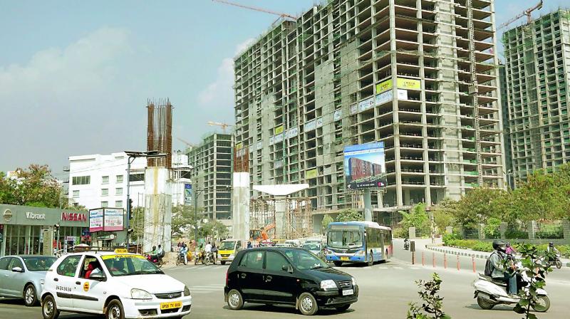 Foundations being constructed for the Level-2 flyover at the Biodiversity Junction. (Photo: DC)