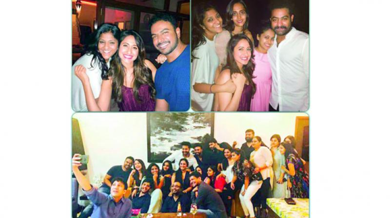 The pictures from the party are being widely shared online and the talk of the town is NTR and Nara Rohit seeming bonhomie.