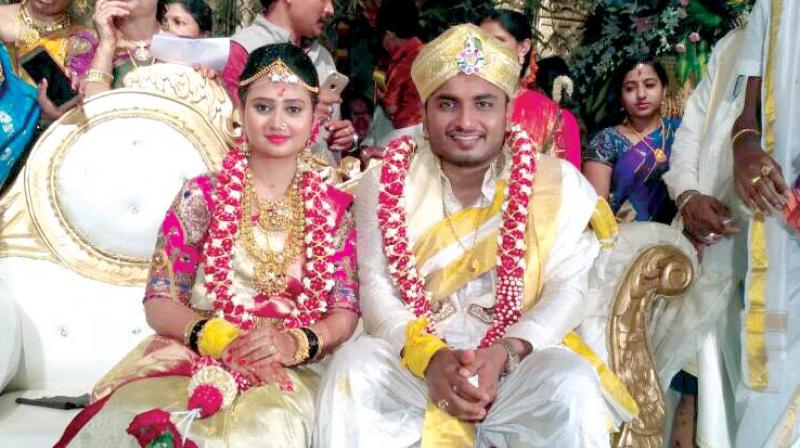 Amulya and Jagdish at their wedding ceremony