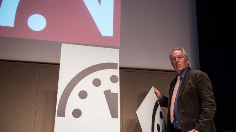 File photo of the Doomsday Clock. (Photo: AFP)