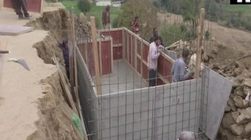 Bunkers being constructed in bordering areas of Rajouri. (Photo: ANI)