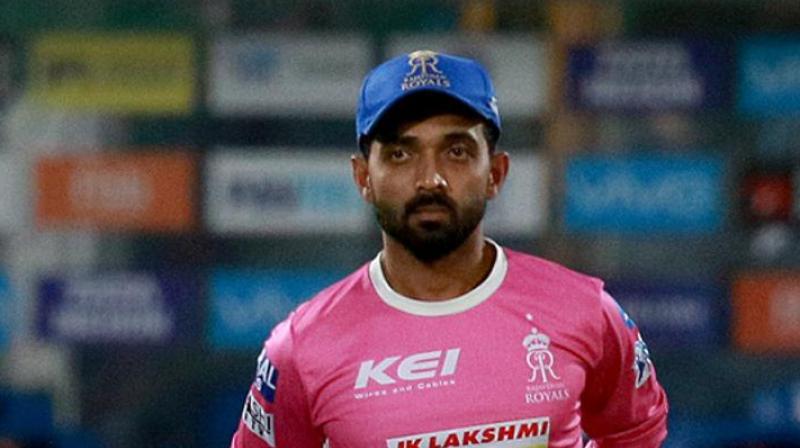 \As it was his teams first offence of the season under the IPLs Code of Conduct relating to minimum over-rate offences, Mr. Rahane was fined Rs 12 lakh,\ said the IPL media release. (Photo: BCCI)