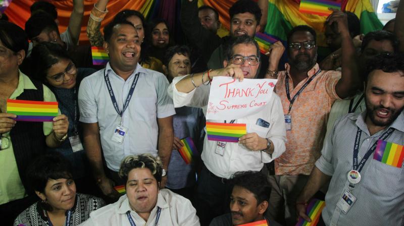 A five-judge bench headed by Chief Justice of India Dipak Misra on Thursday reversed its own 2013 decision and said homosexuality is no longer an offence. (Photo: DC)