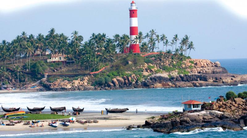 A view of the soothing ocean at Kovalam.