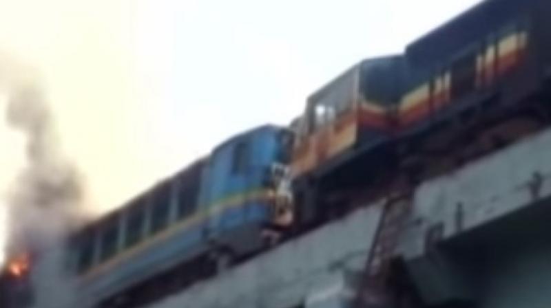 The incident took place in the morning hours on a metre-gauge rail line,in the Ahmedabad-Botad inter-city train. (Photo: Youtube grab)