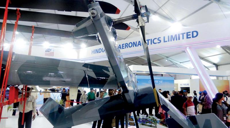 The foldable rotor mechanism for Dhruvs from the HAL	 DC