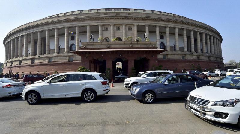 MPs cars at Parliament house in New Delhi. (Photo: PTI)