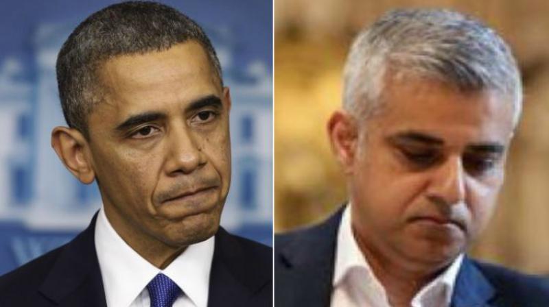US President Barack Obama and London Mayor Sadiq Khan. (Photos: AP)