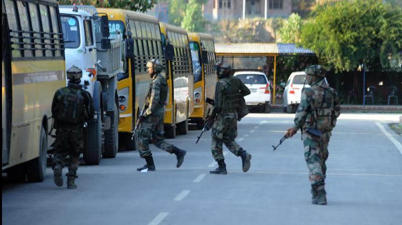 Terrorists attack CRPF van at Pantha Choak along the Srinagar-Jammu highway (Photo: Twitter | ANI)