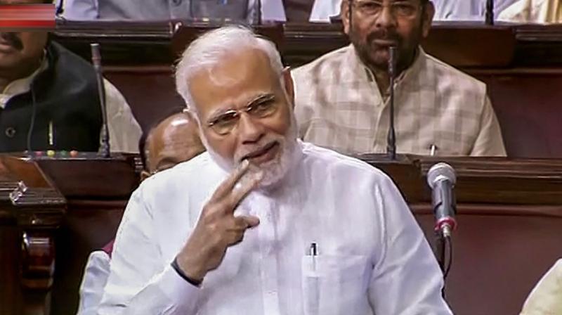PM Modis comments came during the felicitation of the newly-elected Rajya Sabha Deputy Chairman Harivansh in the House. (Photo: PTI)
