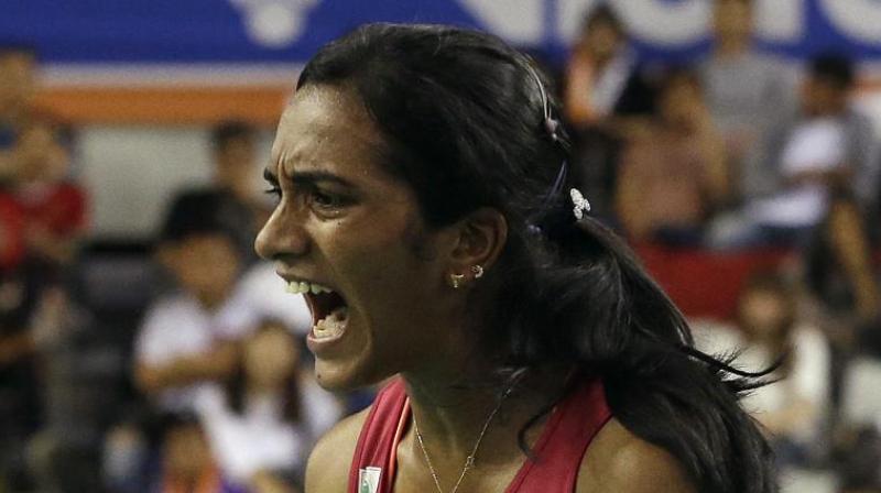 Sindhu, seeded third, dished out a compact game to outwit Sayaka 21-17 21-16 in a second round match on Thursday to set up a clash with seventh seeded Chinese He Bingjiao. (Photo: AP)