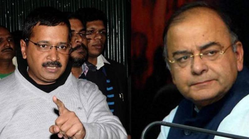 Chief Minister Arvind Kejriwal and Union Finance Minister Arun Jaitley. (Photo: PTI/File)