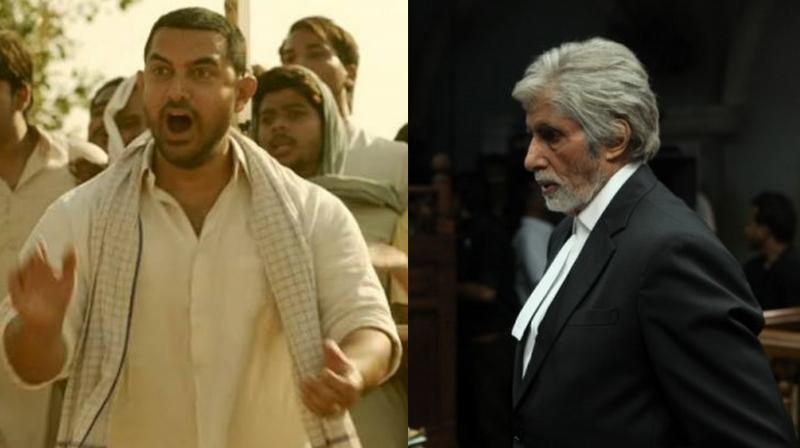 Stills from the two films.