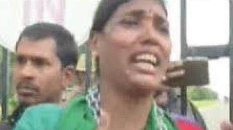 The woman in question,  farmer leader,  Jayashree Gurannavar,  had barged into the Suvarna Vidhan Soudha in Belagavi