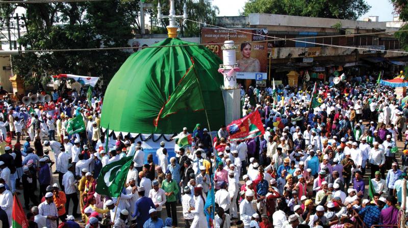 Muslims from across the city too part in rallies, which converged at YMCA ground on Nrupatunga Road