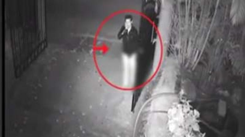 The sexual predator was caught on the CCTV camera installed on the building premises.