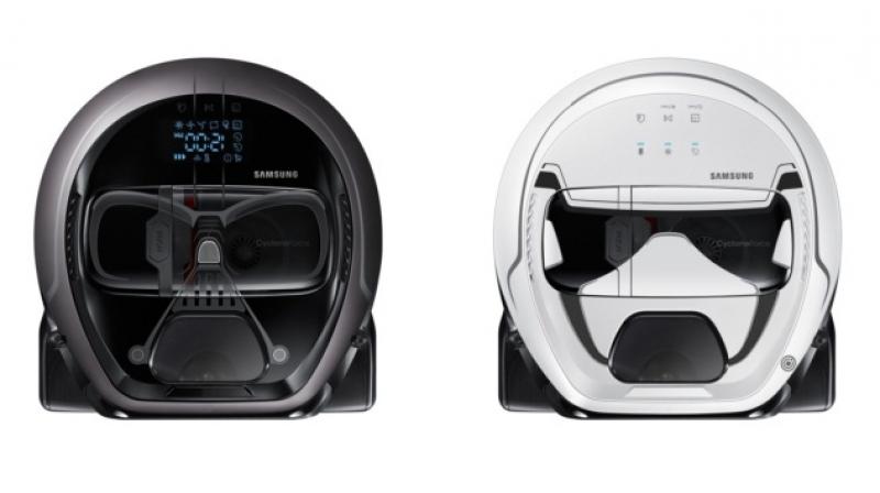 The Darth Vader version of the POWERbot features a specially created cover using custom materials that resembles Darth Vaders all-black mask while the Stormtrooper version replicates the look of a white and black Stormtroopers helmet.