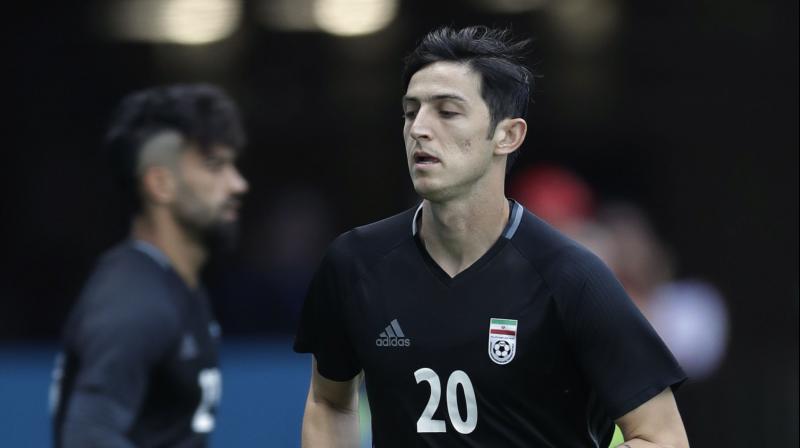 With 23 goals in 33 international matches, Sardar Azmoun is already fifth on Irans all-time list, following in the footsteps of the great Ali Daei, who scored 109 goals in 149 appearances with Iran. (Photo: AP)