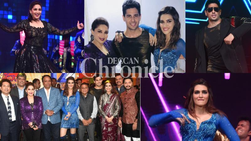 Kriti, Sidharth, Madhuri dazzle on stage as Bollywood and cricket meet