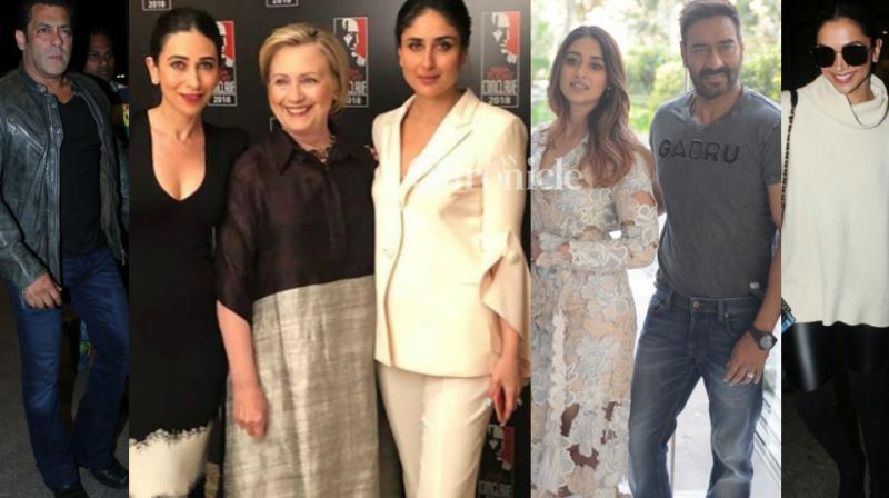 Kapoor sisters meet Hillary Clinton, Salman, Deepika, Ajay, others snapped