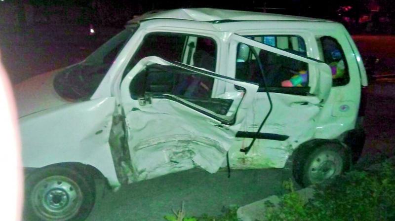 The car in which the injured persons were travelling.  (Photo: DC)