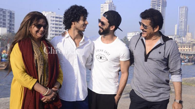 Shahid Kapoor was seen on the sets of his brother Ishaan Khatters debut film directed by Majid Majidi, which kicked off on Monday. (Photo: Viral Bhayani)