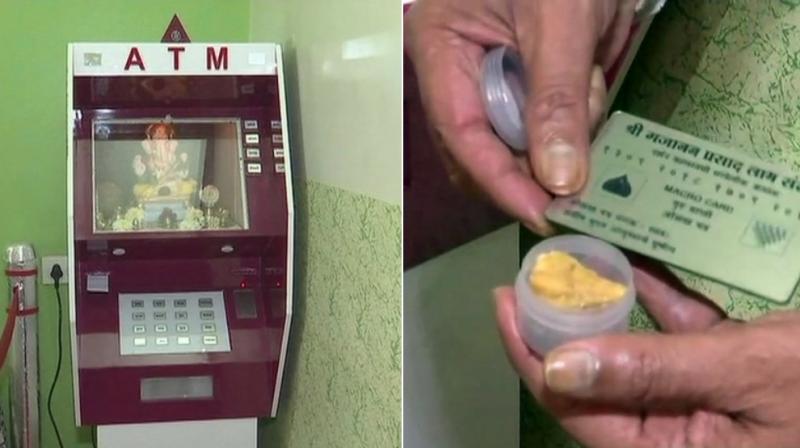 This unique machine is exactly like the usual ATM. When a special card is inserted in this Lord Ganesha ATM, a properly packed modak comes out. (Photo: ANI)