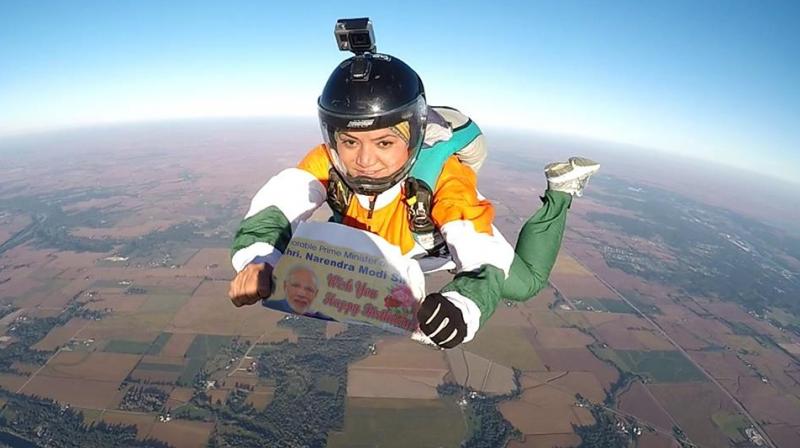 After the successful jump, Mahajan (35) uploaded a video of her unique birthday greeting on social networking site Facebook. (Photo: Facebook: Shital Mahajan)