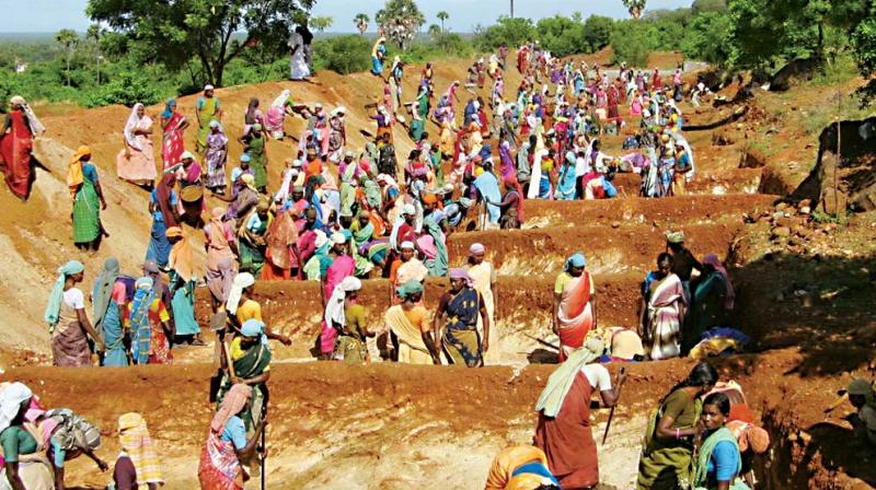 . The problem is not confined to Gadag as in Haveri district too around Rs 48 lakh has still to be paid to the labourers for work done in April although the administration is expected to settle the wages once a week under the scheme, say sources.